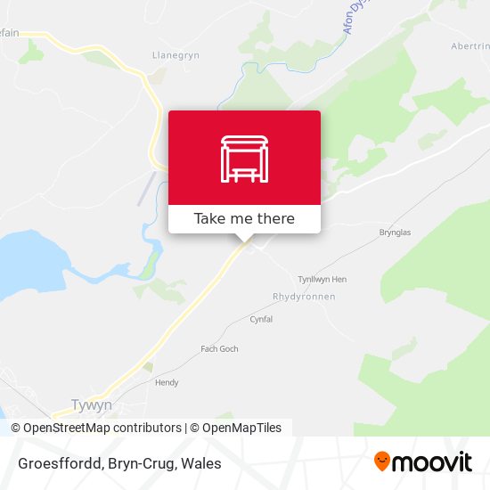 Groesffordd, Bryn-Crug map