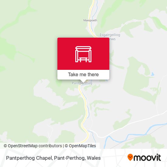 Pantperthog Chapel, Pant-Perthog map