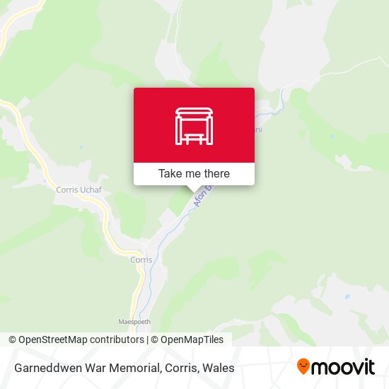 Garneddwen War Memorial, Corris map