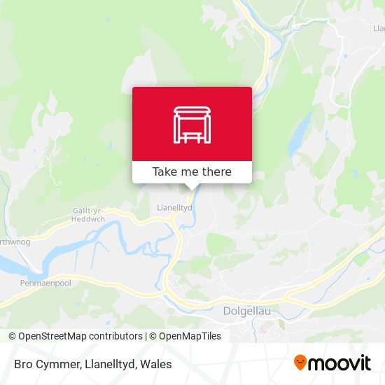 Bro Cymmer, Llanelltyd map