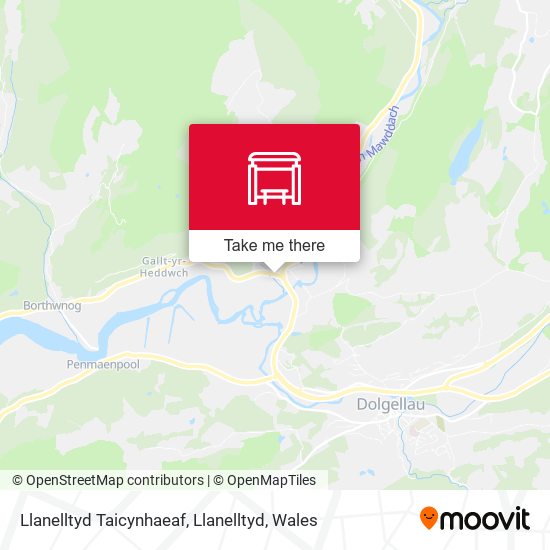 Llanelltyd Taicynhaeaf, Llanelltyd map