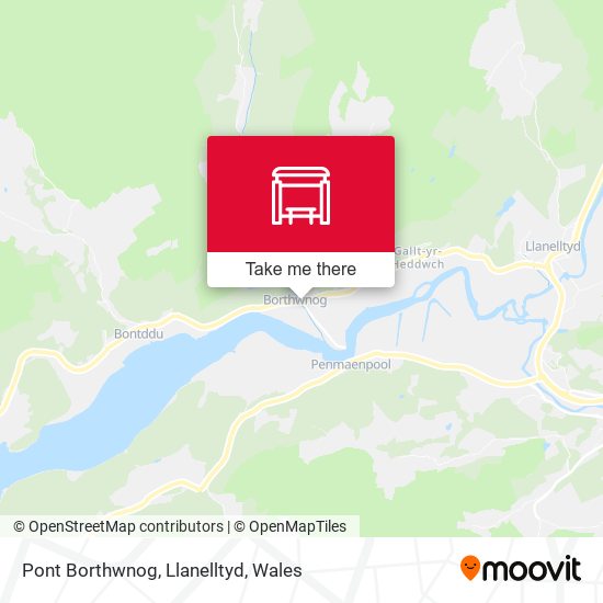 Pont Borthwnog, Llanelltyd map
