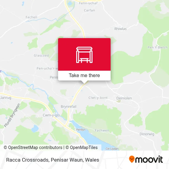 Racca Crossroads, Penisar Waun map