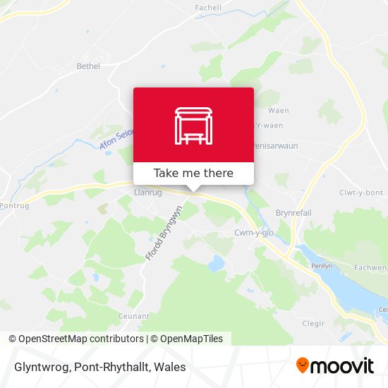 Glyntwrog, Pont-Rhythallt map