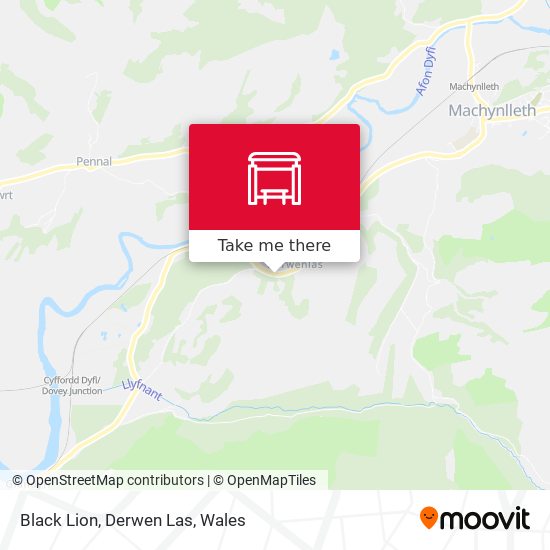 Black Lion, Derwen Las map