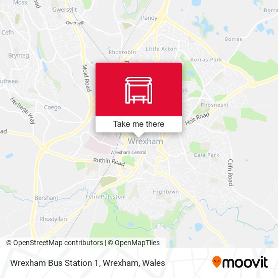 Wrexham Bus Station 1, Wrexham map