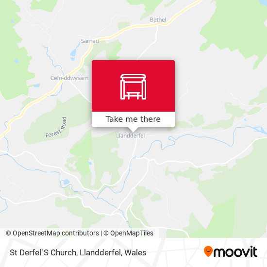St Derfel`S Church, Llandderfel map