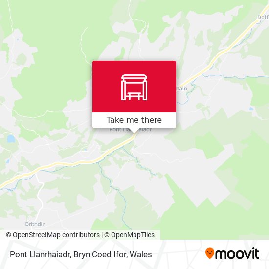 Pont Llanrhaiadr, Bryn Coed Ifor map