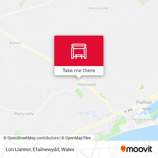 Lon Llannor, Efailnewydd map