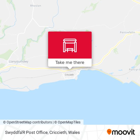 Swyddfa'R Post Office, Criccieth map