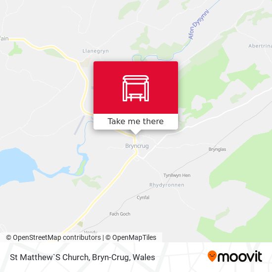 St Matthew`S Church, Bryn-Crug map
