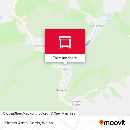 Slaters Arms, Corris map