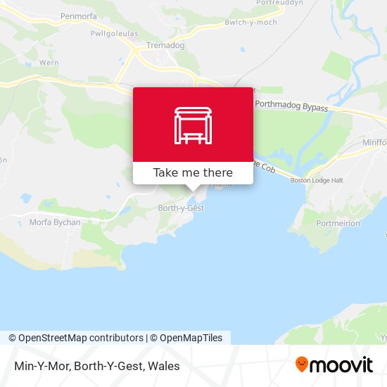 Min-Y-Mor, Borth-Y-Gest map
