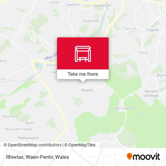 Rhiwlas, Waen-Pentir map
