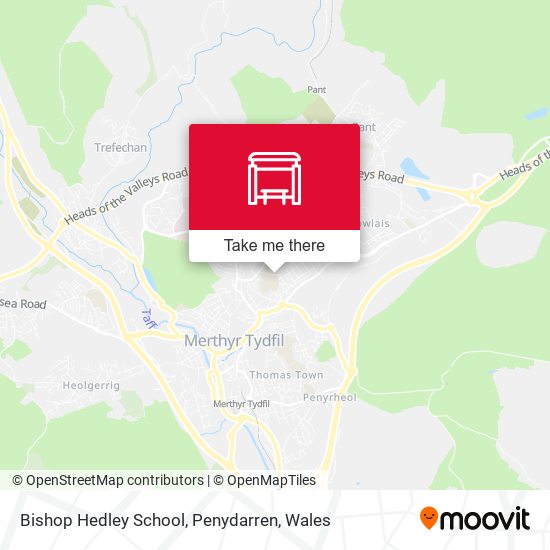 Bishop Hedley School, Penydarren map