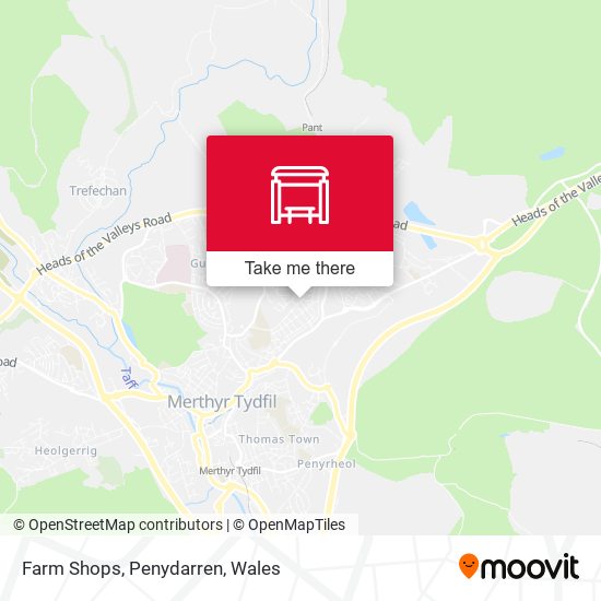 Farm Shops, Penydarren map