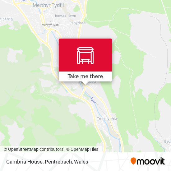Cambria House, Pentrebach map