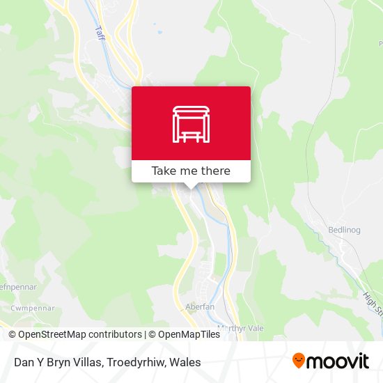Dan Y Bryn Villas, Troedyrhiw map