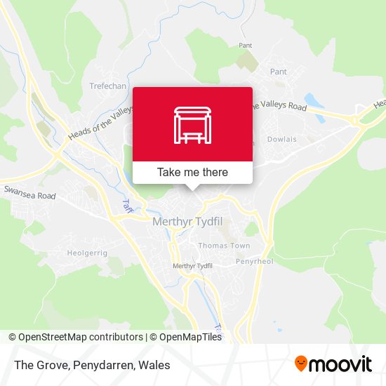 The Grove, Penydarren map