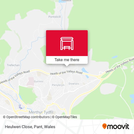 Heulwen Close, Pant map