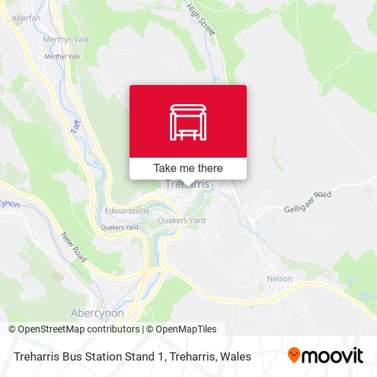 Treharris Bus Station Stand 1, Treharris map