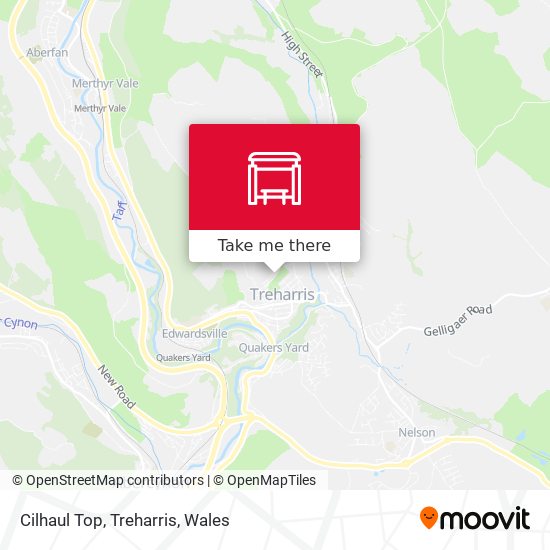 Cilhaul Top, Treharris map