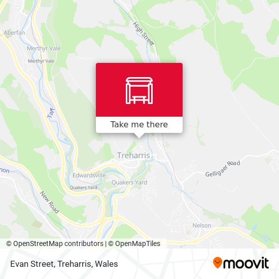 Evan Street, Treharris map