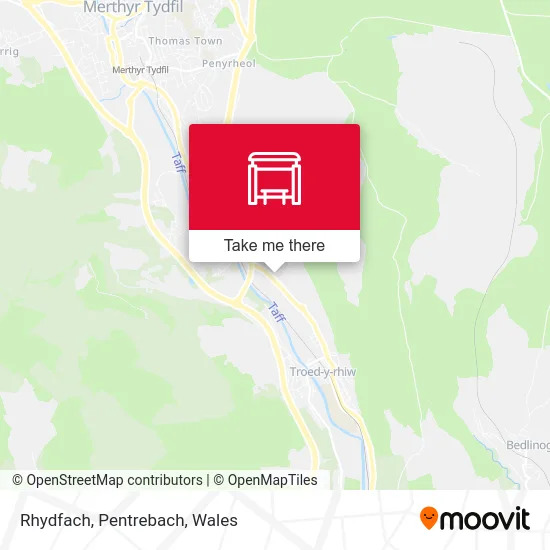 Rhydfach, Pentrebach map
