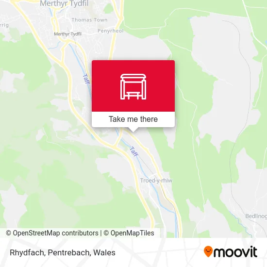 Rhydfach, Pentrebach map
