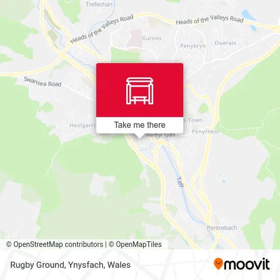 Rugby Ground, Ynysfach map