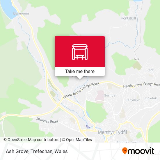 Ash Grove, Trefechan map
