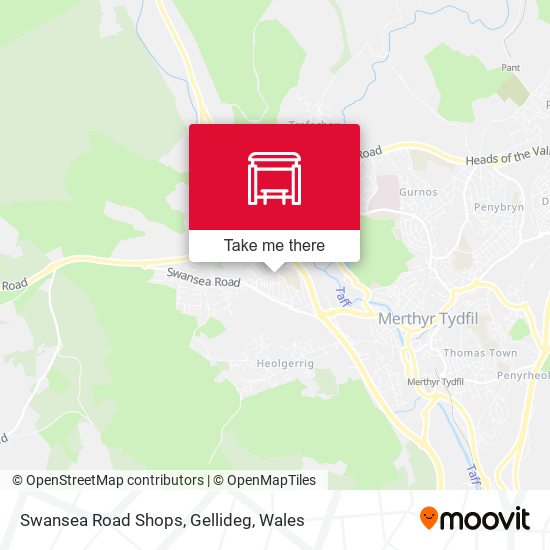 Swansea Road Shops, Gellideg map