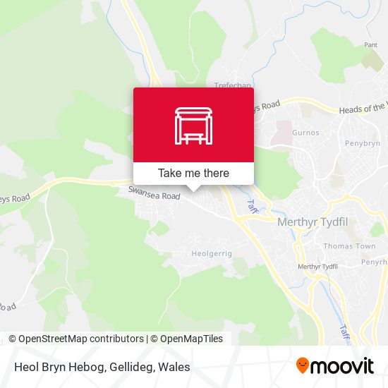 Heol Bryn Hebog, Gellideg map