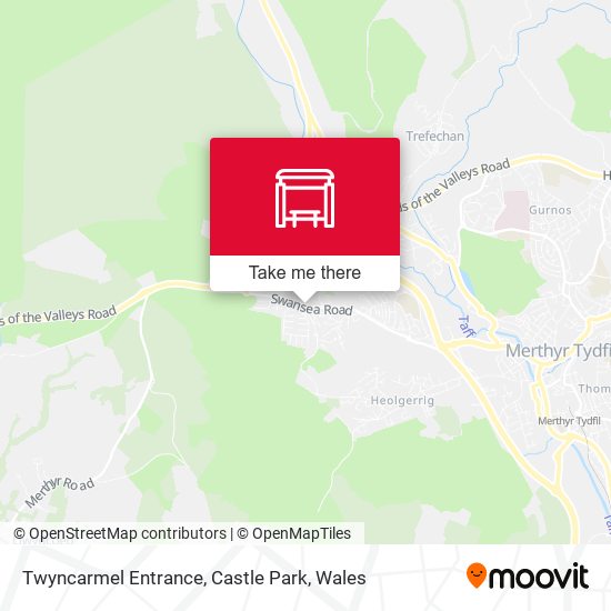 Twyncarmel Entrance, Castle Park map