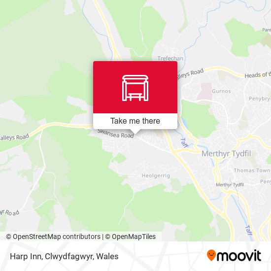 Harp Inn, Clwydfagwyr map
