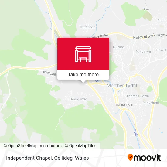 Independent Chapel, Gellideg map