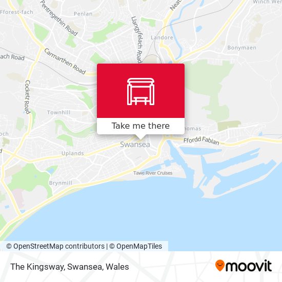 The Kingsway, Swansea map