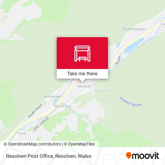 Resolven Post Office, Resolven map