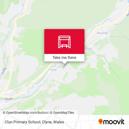 Clun Primary School, Clyne map