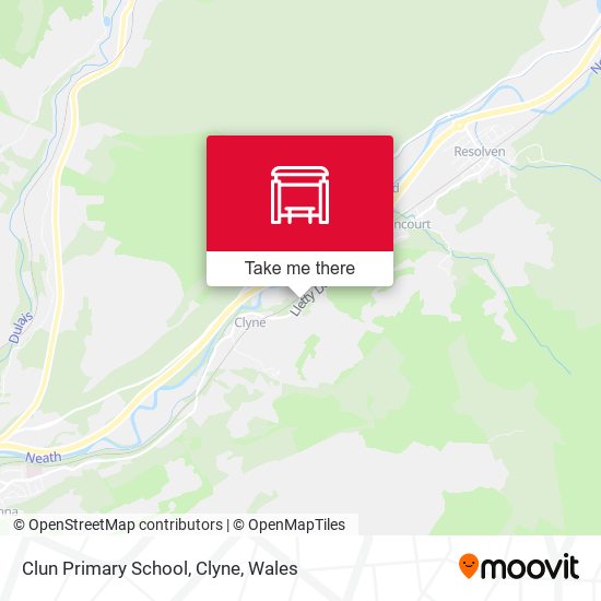 Clun Primary School, Clyne map