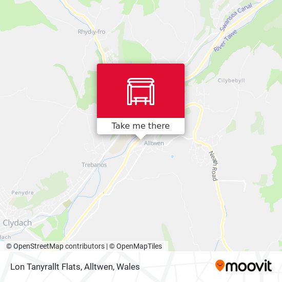 Lon Tanyrallt Flats, Alltwen map