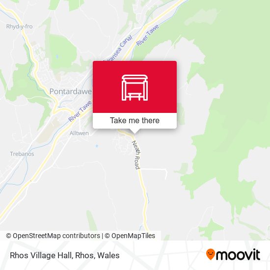 Rhos Village Hall, Rhos map