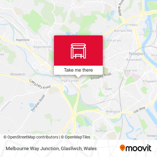 Melbourne Way Junction, Glasllwch map