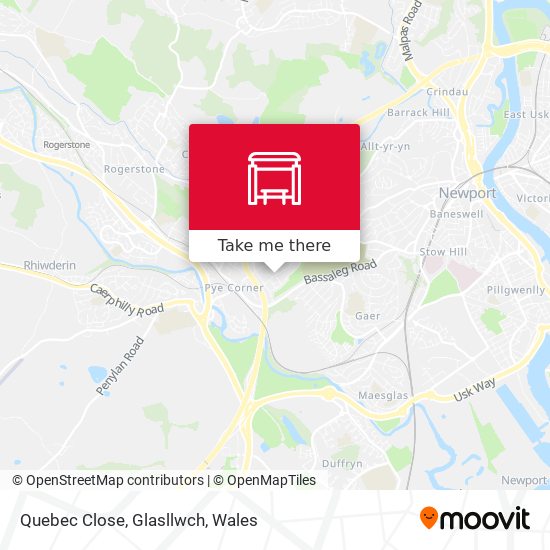 Quebec Close, Glasllwch map