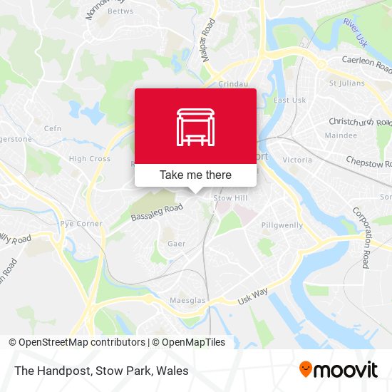 The Handpost, Stow Park map