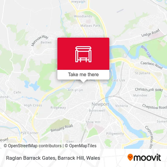 Raglan Barrack Gates, Barrack Hill map