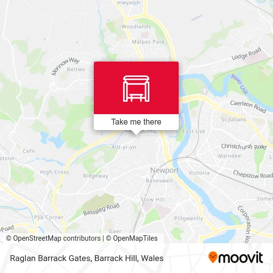 Raglan Barrack Gates, Barrack Hill map