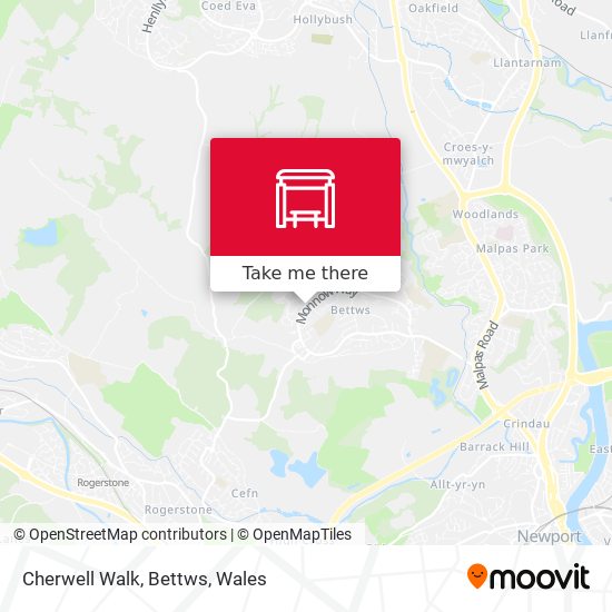 Cherwell Walk, Bettws map