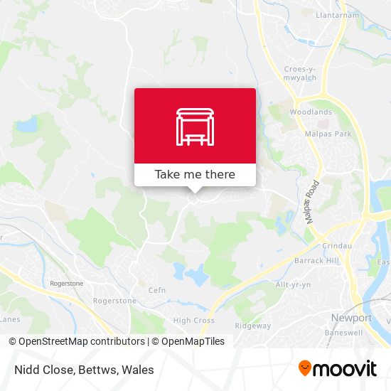 Nidd Close, Bettws map