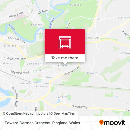 Edward German Crescent, Ringland map